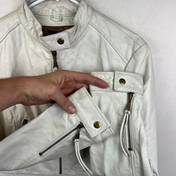 Vintage Wilsons Rock and Roll Leather Jacket "Live Free" Size L - Picture 5 of 8